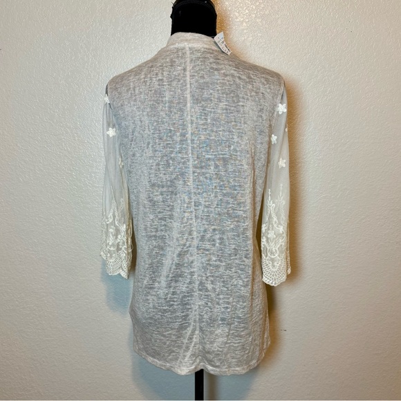 NWT Maurices Lace Overlay Cream Cardigan Size Medium - Picture 6 of 13